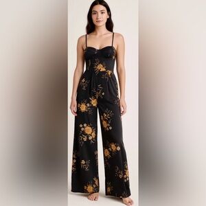 Band of Gypsies Jumpsuit Women’s XS Bustier Top Black‎ Floral Whimsigoth Party